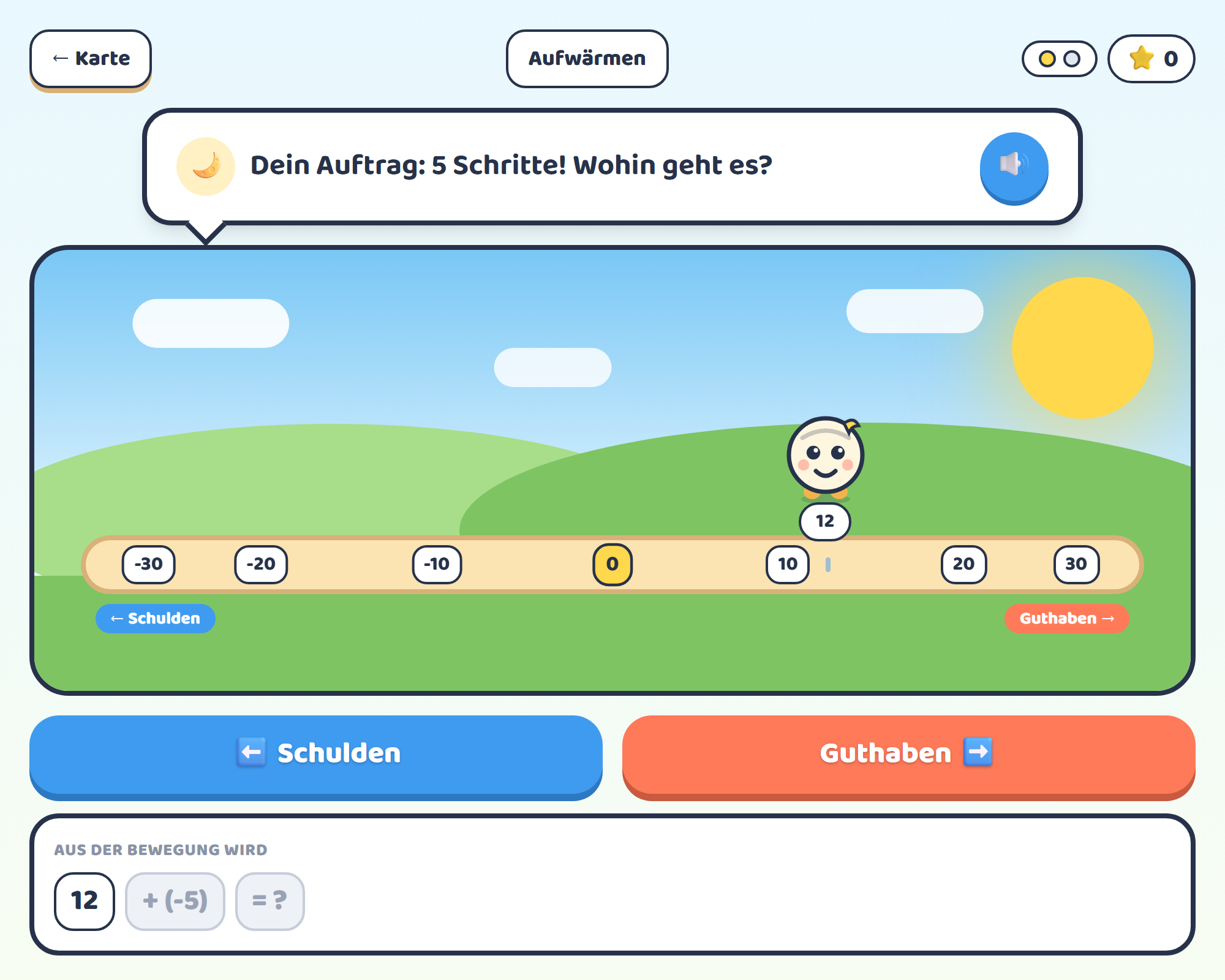 Meoluna-Lernwelt zum Thema Längen messen (cm, m, km) – Zahlenstrahl-Welt